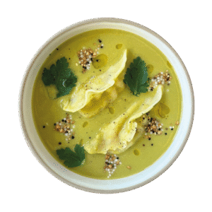 Asparagus Dumplings &amp; Green Peas